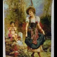 تابلو فرش دست بافت دختر فرانسوی و فرشته