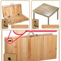 روزمادر میز کرسی چوب روس اصل چمدانی تاشو+هیتر برقی