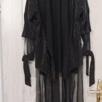 مانتو مجلسی مشکی دو عدد