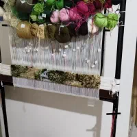 تابلو فرش همراه با دار قالی چله ابریشم .