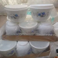 ۳دست استکان آرکوپال گل آبی دسته دار