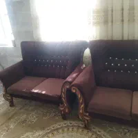 مبل ۹ نفره جنس پارچه مخمل چوب راش تمیز وسالم|مبلمان خانگی و میز عسلی|دلیجان, |دیوار