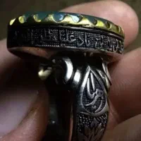 انگشتر نقره عقیق سبز حکاکی شده