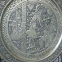 سینی قلم زنی لیلی مجنون قدیمی|کلکسیون اشیاء عتیقه|رشت, توشیبا|دیوار