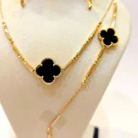 سرویس طلا ونکلیف مشکی گردنبند دستبند گوشواره|جواهرات|مشهد, ده دی|دیوار