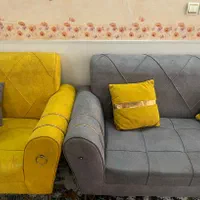 مبل ۷نفره طوسی خردلی