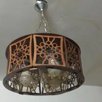 لوستر چوبی|لوستر و چراغ آویز|قم, باغ شریفی|دیوار