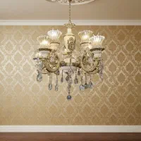 لوستر کرم آنتیک ۱۰ شعله گلوریا