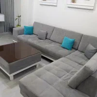 مبل ال ۷ نفره همراه پاف|مبلمان خانگی و میز عسلی|بندر انزلی, لیچارگی حسن رود|دیوار