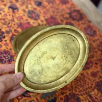 دو عدد سینی فلزی برنجی قدیمی