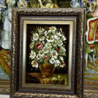 تابلو فرش گل وگلدان  بابونه|تابلو فرش|تهران, علم و صنعت|دیوار