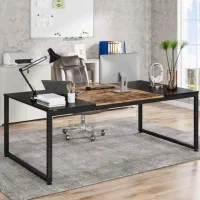 میز اداری چوب و فلز رنگ طوسی|دفتر کار|کرمان, |دیوار