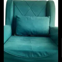 مبل ۷ نفره راحتی (رنگ سبز تیفانی / پایه سفید)|مبلمان خانگی و میز عسلی|تهران, نصرت|دیوار