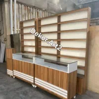 تولید میز پیشخوان ویترین دکور مغاذه رگال قفسه MDF