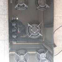 گاز 5شعله صفحه شیشه ای تمیر وسالم