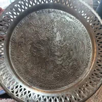 سینی قلم کاری شده مسی