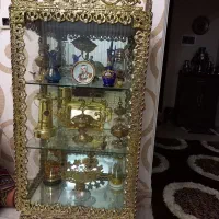 بوفه برنز سطل ظرف طلایی پرده معاوضه بامبل قهوه ای|بوفه، ویترین، کنسول|کرمانشاه, |دیوار