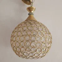 لوستر کریستالی طلایی سالم