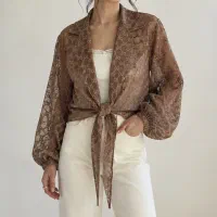 شومیز گره ای گیپور