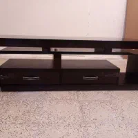 میز تلویزیون مشکی قهوه ای ام دی اف