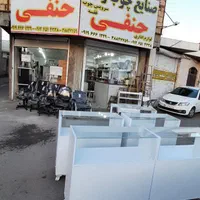 ست میز پیشخوان یا کانتر و کتابخانه سفید حنفی|کتابخانه، شلف، قفسه‌های دیواری|قم, نیروگاه|دیوار