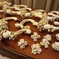 ۲۵ شاخه و اشک لوستر و اباژور چینی انتیک و قدیمی