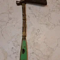 تیشه قندشکن برنجی قدیمی دسته تراشکاری