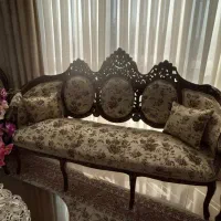 مبلمان ۹نفره سلطنتی چوب گردو با ویترین  ۶درب|مبلمان خانگی و میز عسلی|تهران, اسفندیاری|دیوار