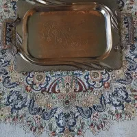 سینی چایخوری مستطیل رنگ مسی