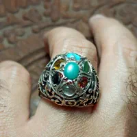 انگشتر نقره چند نگین|جواهرات|رشت, شهرک صبا|دیوار