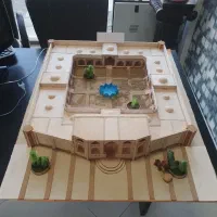 ماکت معماری کاروان سرا تمام چوب بالسا نورپردازی