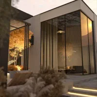 طراحی سه بعدی دکوراسیون داخلی نما ویلا 3dmax پلان