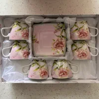 فنجان نلبکی صورتی نو اکبند