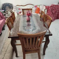 ست کامل میز غذاخوری ۶نفره چوبی در حد صفر