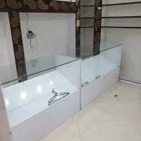 میز کار ام دی اف و شیشه هشت میل