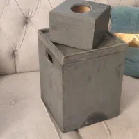 سطل اشغالو جا دستمال چوبی