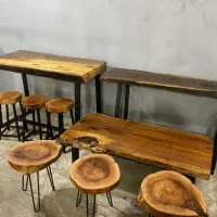 میز و صندلی روستیک چوب طبیعی/خاص و سفارشی