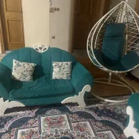 مبل هفت نفره با چهار عدد جلو مبلی سفید فقط ده تومن|مبلمان خانگی و میز عسلی|بهنمیر, |دیوار