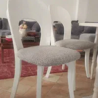 میز بیضی  ۶ نفره  متحرک و ۶ عدد صندلی قشنگ و سالم|میز و صندلی غذاخوری|نور, |دیوار