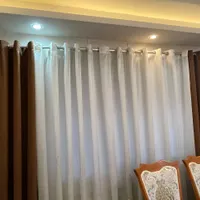 پرده خانگی در حد نو سه تیکه وسط شاین دوطرف قهوه ای|پرده، رانر، رومیزی|رشت, رشتیان|دیوار