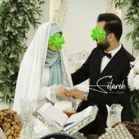 چادر سفید جواهردوزی شده عروس عقد و نامزدی