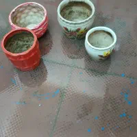 ۴ عدد گلدان سفالی