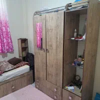 سرویس  شامل کمد، دراور، قفسه کتاب، تخت، تشک|تخت و سرویس خواب|تهران, تسلیحات|دیوار