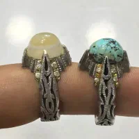 انگشتر فیروزه و عقیق سه پوست|جواهرات|کرج, حصارک بالا|دیوار