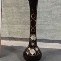 گلدان بلند شیشه ای مشکی