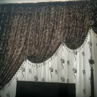 پرده جنس کتان وهمراه دستک و...