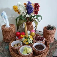 سبد حصیری|صنایع دستی و سایر لوازم تزئینی|ابریشم, |دیوار