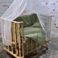 تخت گهواره کنارمادر چوبی|تخت و صندلی بچه|اهواز, بهارستان|دیوار