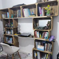 کتابخانه و میزتحریر با قابلیت تغییر شکل|کتابخانه، شلف، قفسه‌های دیواری|ارومیه, |دیوار