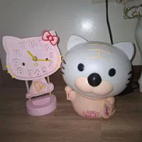 ست چراغ خواب کیتی و ساعت اتاق کودک